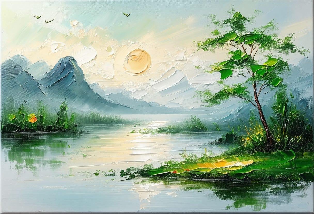 Mountain Lake painting